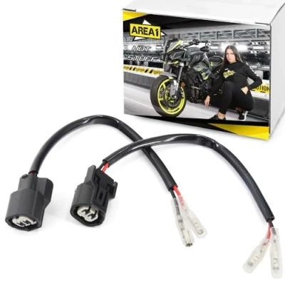 Abbildung von Area1 Motorrad LED Blinker Adapter Kabel Stecker (2 Stück) (kompatibel mit Typ 2)