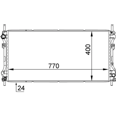 Abbildung von MAHLE ORIGINAL CR 1143 000S Kühler, Motorkühlung für Fahrzeuge mit/ohne Klimaanlage 770 421 24 Kühlrippen gelötet FORD: Transit Mk5 Bus