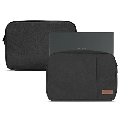 Abbildung von Hülle kompatibel für Medion Akoya E3222 E3223 Notebook Sleeve Tasche in Schwarz oder Grau Laptop Schutzhülle Case Cover Etui, Farbe:Schwarz