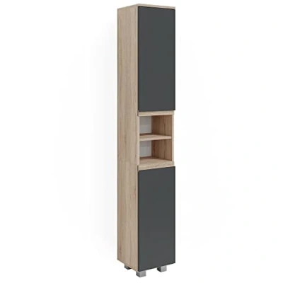 Abbildung von Vicco Badschrank J Shape, Sonoma/Anthrazit, 30 x 190 cm