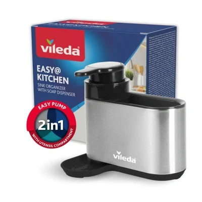 Abbildung von Vileda Küchenorganizer Set Spülbeckenorganizer mit Seifenspender Edelstahl