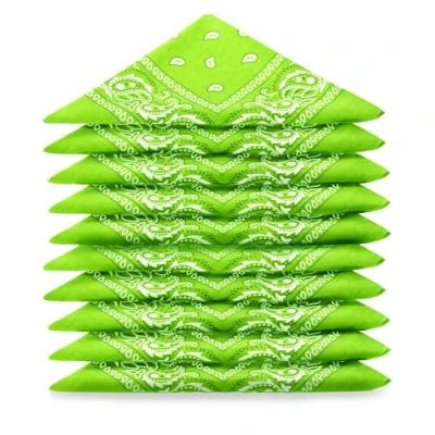 Abbildung von Karl Loven Bandana 5er Pack 100% Baumwolle Paisley Halstuch Kopf Hals Schal (5er Pack, Apfelgrun)