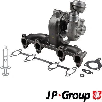 Abbildung von JP GROUP 1117407800 Turbolader Abgasturbolader inkl. Dichtungssatz VOLKSWAGEN: Golf 4 Schrägheck, Variant, Bora AUDI: A3 Schrägheck