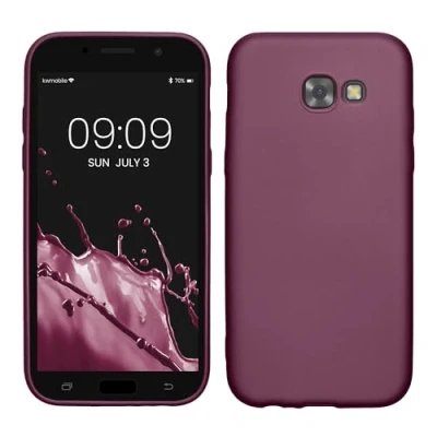 Abbildung von kwmobile Case kompatibel mit Samsung Galaxy A5 (2017) Hülle Schutzhülle aus Silikon metallisch schimmernd Handyhülle Metallic Lavendel