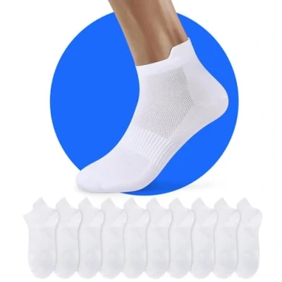 Abbildung von NUOZA Sneaker Socken Damen 35 38 Weiße Sportsocken Herren Kurze Halbsocken Baumwollsocken Low Trekkingsocken Anti Schweiß Atmungsaktive Running 10 Paar