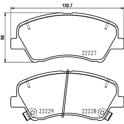 Abbildung von HELLA 8DB 355 036 501 Bremsbelagsatz inkl. Verschleißwarnkontakt mit Zubehör KIA: RIO 4 Schrägheck, Stonic 3 Stufenheck