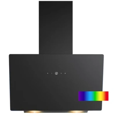 Abbildung von Bomann® Dunstabzugshaube 60cm bunte Beleuchtung in Wunschfarbe Abzugshaube für Umluft u. Abluft leise Kopffreihaube inkl. Montage Material DU 7611 G schwarz matt
