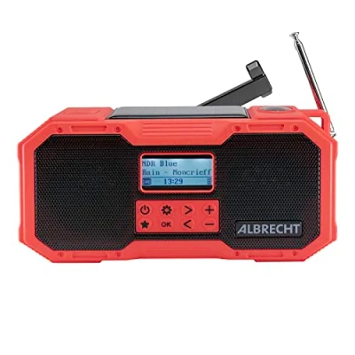 Abbildung von Albrecht DAB+ Notfall Outdoor Kurbelradio, (UKW, SOS, Radio (Akku Ladefunktion, Handkurbel, Solarpanel, spritzwassergeschützt)
