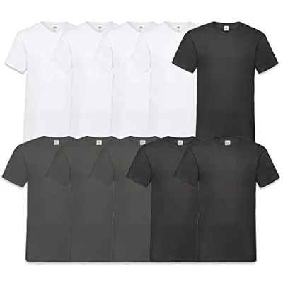 Abbildung von Fruit of the Loom Herren V Neck Valueweight T Shirt (erPack 10 (4XL, 5Schwarz5Navy)