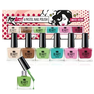 Abbildung von 6 Nagellack Set 10ml Jede Leuchtende Farben in einer Stilvollen Box für Trendige Looks von Beauty4Britain