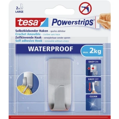 Abbildung von tesa Klebehaken Haken Powerstrip Metall, waterproof
