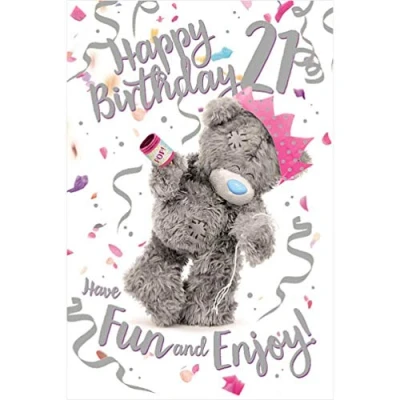 Abbildung von Me To You ALM93028 Geburtstagskarte zum 21. Geburtstag mit 3D Effekt, gemischt, Größe: 15,2 x 22,9 cm