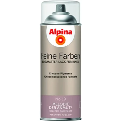 Abbildung von Alpina Feine Farben Sprühlacke No. 19 Melodie der Anmut edelmatter Sprühlack für innen eine beeindruckende Farbtiefe geruchsarm &amp; schnelltrocknend 400ml