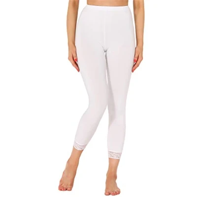 Abbildung von Merry Style Damen 7/8 Leggings mit Spitze MS10 342(Weiß,4XL)