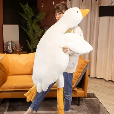 Abbildung von 50 160 cm Riesige Gans Plüschtiere Große Ente Puppe Weiches Kuscheltier Schlafkissen Kissen für Kinder und Mädchen (160CM)