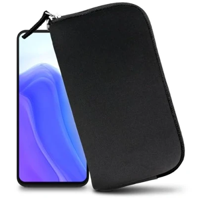 Abbildung von XiRRiX Handytasche für Smartphone 4XL 6,7&quot; Größe universal Handyhülle mit Handschlaufe Handy Hülle Reißverschluss Tasche schwarz