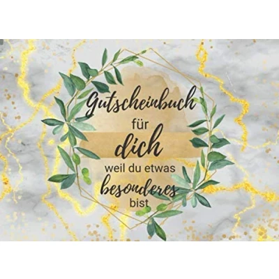 Abbildung von Gutscheinbuch für dich: weil du etwas besonderes bist 20 farbig gestaltetes Blanko Gutscheinheft zum Selbst Ausfüllen und Verschenken Das perfekte Geschenk (MarmorMarble, Band 1)
