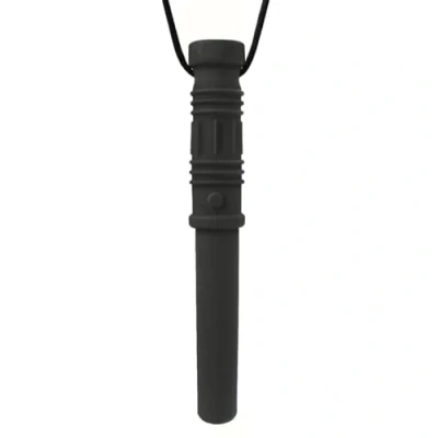 Abbildung von ARK Kauhalskette Lichtschwert Kauhilfe für Kinder &amp; Erwachsene Silikon Kette orale Stimulation Star Wars Design BPA frei in 3 Härtegraden Farben 10 cm (schwarz, mittel)