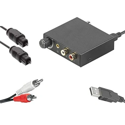 Abbildung von auvisio Spdif Adapter: Audio Konverter digital zu analog, mit optischem &amp; Cinch Kabel (Spdif auf Cinch, Adapter to anschließen)
