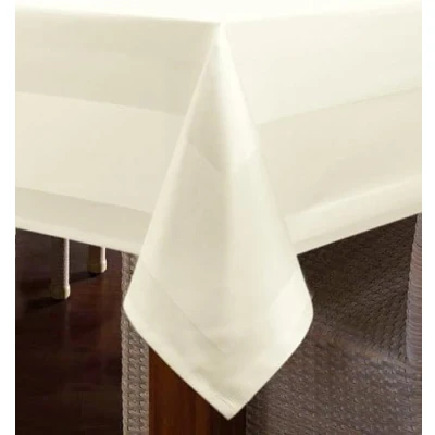 Abbildung von texpot Tischdecke mit Atlaskante 100% Baumwolle Farbe Sekt Servietten Tischläufer (1 tlg)