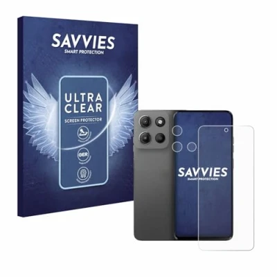 Abbildung von Savvies 18 Stück Schutzfolie für Motorola Moto G15 (Display+Kamera) Displayschutz Folie Ultra Transparent