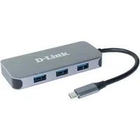 Abbildung von D Link DUB 2335 6 in 1 USB C Hub mit Power Delivery (PD 60W, 4K HDMI, Gigabit Ethernet, 3 x 3.0 Ports, für PC, MacBook Pro, Air, iPad Chromebook, Surface Pro u.w.)