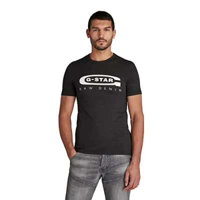 Abbildung von G Star Graphic LOGO SLIM Tshirt print, Herren, Größe: XL, Black