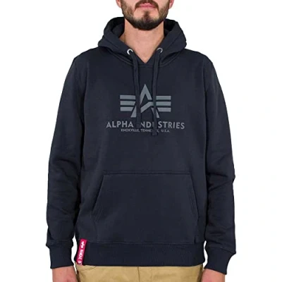 Abbildung von Alpha Industries FOIL Kapuzenpullover, Herren, Größe: XXL, Marine