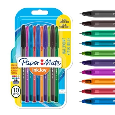 Abbildung von PAPER MATE InkJoy Kugelschreiber mittlere Schreibspitze (1,0mm) gemischte Sonderfarben 10 Stück