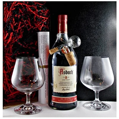 Abbildung von H BO Geschenk Asbach Uralt Privatbrand 8 Jahre + Glasportionierer 2 Cognacschwenker