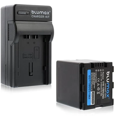 Abbildung von Blumax ersetzt VW VBN260 2100mAh + Ladegerät kompatibel mit Panasonic HDC SD800, SD900, SD909, TM900, HS900 HC X929 X810 X909 X900 X800