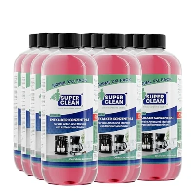 Abbildung von SUPER CLEAN 12 x 1000ml Universal Entkalker Kaffeevollautomat Flüssig Für alle Maschinen &amp; Marken 120 Entkalkung Effektiver Flüssigentkalker von Kaffeemaschinen, Wasserkocher Duschen