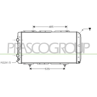 Abbildung von PRASCO CI950R008 Kühler, Motorkühlung Aluminium 790 415 34 Kühlrippen mechanisch gefügt FIAT: Ducato II Pritsche/Fahrgestell, Bus