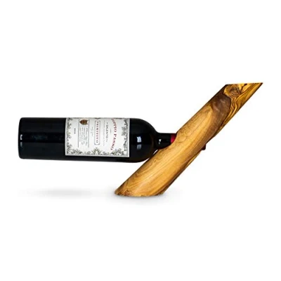 Abbildung von Weinflaschenhalter Holz Olivenholz H25cm Flaschenhalter Weinhalter Tischdeko Weinständer Flaschenständer