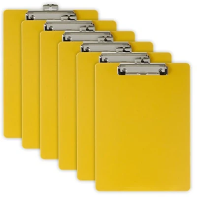 Abbildung von Officemate Recycled Plastic Clipboard, Letter Size, Yellow, Pack of 6 (83082)
