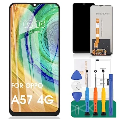 Abbildung von für Oppo A57 4G Bildschirm Ersatz A57S LCD Display A17 Touchscreen A17K Digitizer Montage A77 Reparatursets A77S (schwarz)