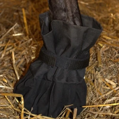 Abbildung von PFIFF 103109 wasserdichter Behandlungsschuh, Hufschuh für Hufe und Klauen, Canvas Material, Einheitsgröße, Schwarz
