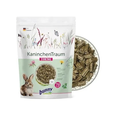 Abbildung von bunnyNature KaninchenTraum Young Zwergkaninchen Alleinfuttermittel bis zum 6. Lebensmonat Kaninchen Futter mit 63 Erlesenen Pflanzen &amp; Kräutern 1,5kg