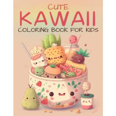 Abbildung von Cute Kawaii Coloring Book for Kids: A Simple Yet Exciting with Animals, Food, and Things Children to Color!