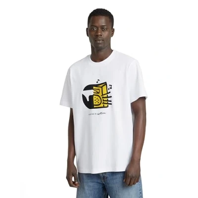 Abbildung von G Star Boombox Cartoon Loose Tshirt print, Größe: Medium, White