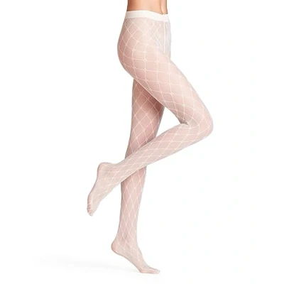 Abbildung von FALKE Damen Strumpfhose Twisted Story W TI weiches Material gemustert 1 Stück, Weiß (Champagne 2579), M