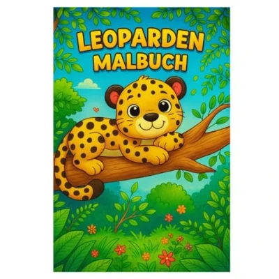 Abbildung von Leopard Malbuch: 50 eindrucksvolle Illustrationen der eleganten Großkatze: Für Kinder und Erwachsene zum Ausmalen Entspannen