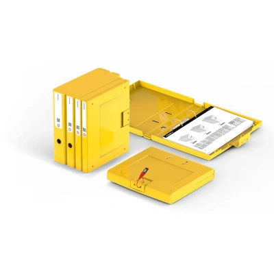Abbildung von 8 x NewBinder + Mechanismus Etiketten 50 mm gelb