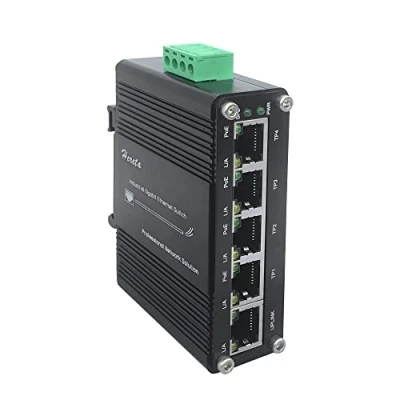Abbildung von Industrieller Gigabit PoE Ethernet Switch 5 Port Mini 10/100/1000Mbps Base TX gehärteter mit Netzteil