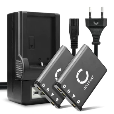 Abbildung von CELLONIC 2X Kamera Ersatzakku Li 40b 42b für Olympus VR 310, DS 7000, VH 210, 320, FR 4000, FE 230, Tough TG 20, Ersatz Akku 700mAh + Ladegerät Kameraakku Akkuladegerät Auflader