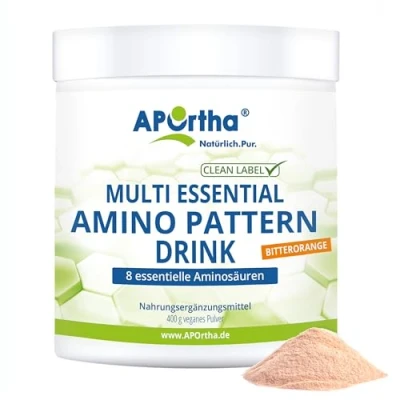 Abbildung von APOrtha® Amino Pattern Aminosäuren Drink Bitterorange EAA mit BCAA veganes Pulver 400 g