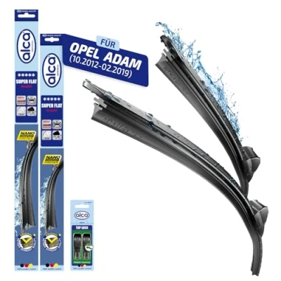 Abbildung von alca® Scheibenwischer Set passend für OPEL ADAM (10.2012 02.2019) SUPER Flat Flachbalkenwischer Frontscheibenwischer