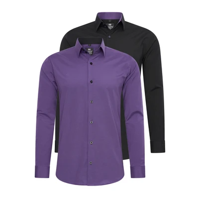 Abbildung von Rusty Neal 2 PACK Hemd, Herren, Größe: 6XL, Lila schwarz