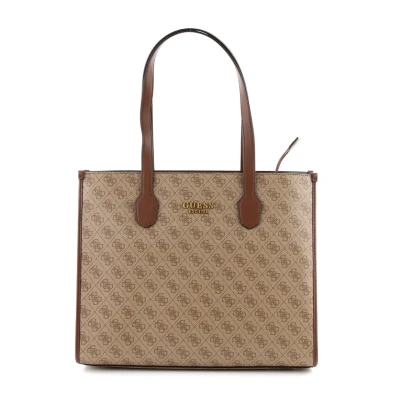 Abbildung von Guess Silvana TOTE Shopping Bag, Damen, Größe: One Size, Latte logo/brown