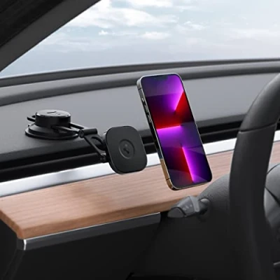 Abbildung von Spigen OneTap 3 Magfit Magsafe Autohalterung, Magnetische Handyhalterung Auto Magnet Armaturenbrett und Windschutzscheibe, Handyhalter für iPhone 16 15 14 13 12 Pro Max Plus, Hülle